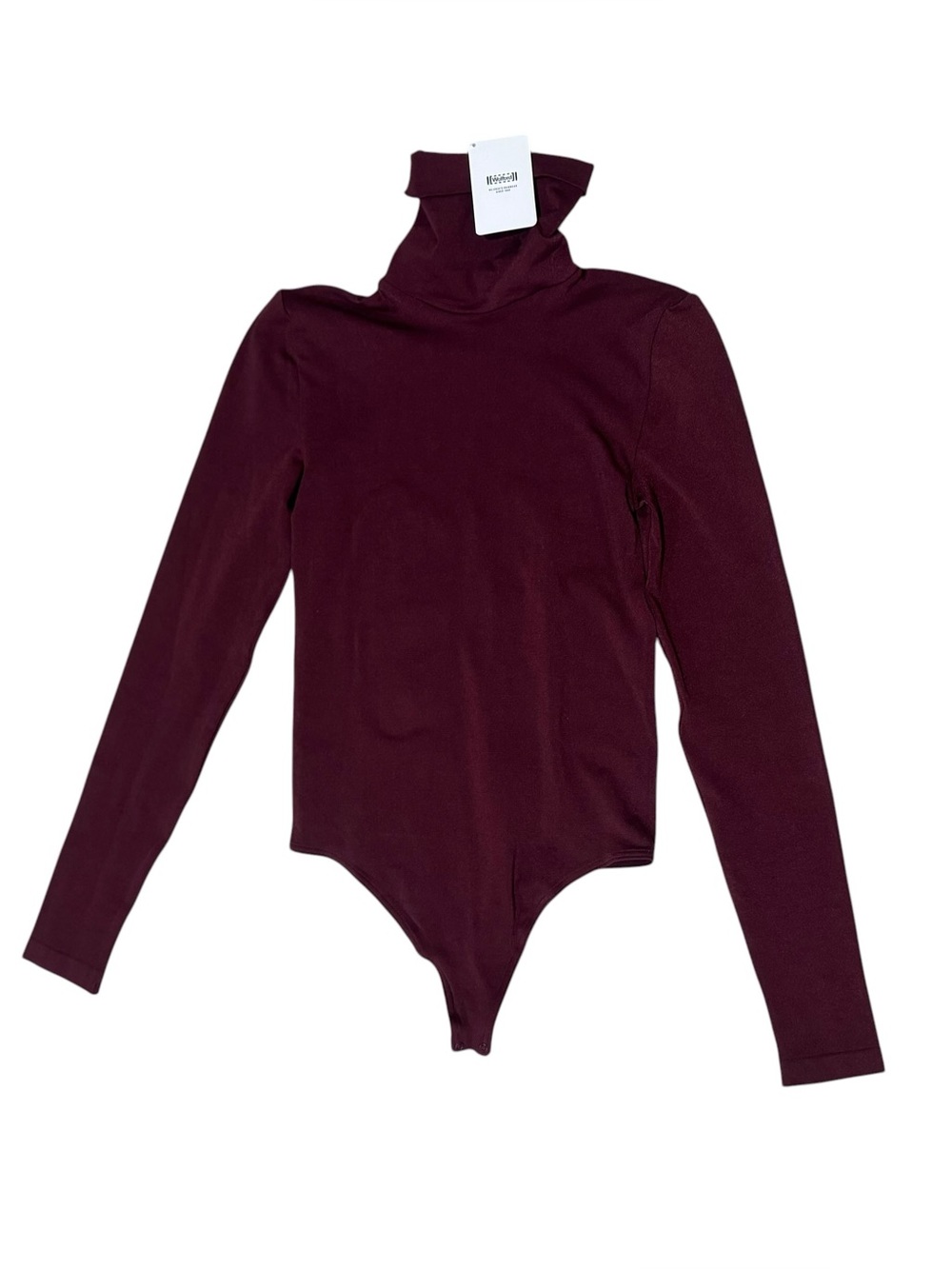 NWT Wolford Colorado Turtleneck String Bodysuit Port Royale Burgundy Medium